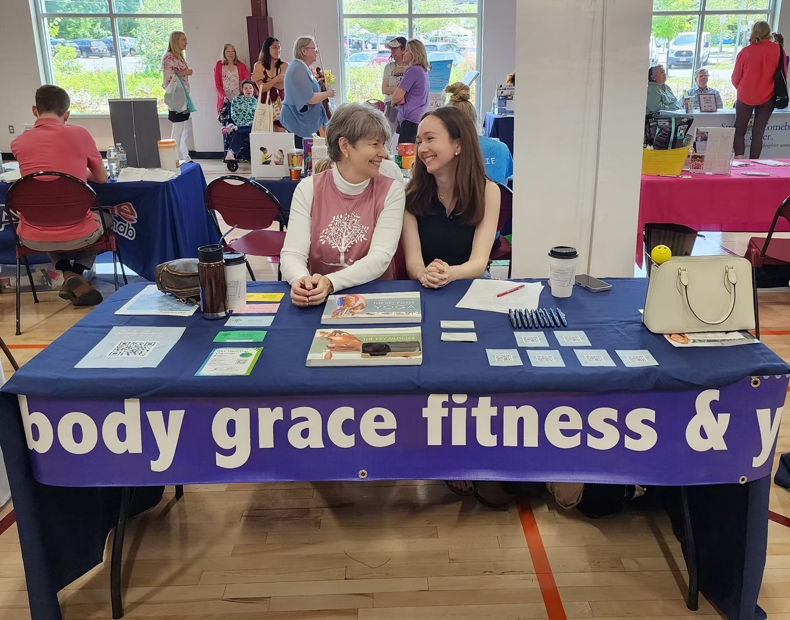Body Grace Fitness and Yoga Studio exhibitor table